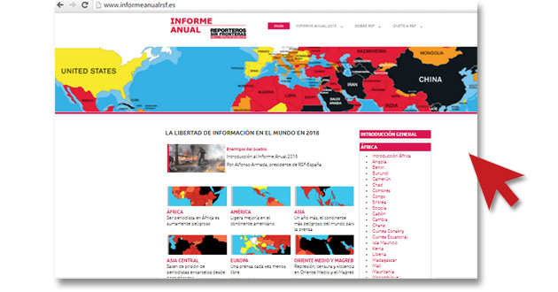Informe de 2018 de Reporteros Sin Fronteras