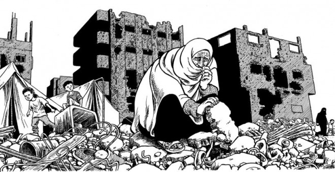 Viñeta de Joe Sacco.