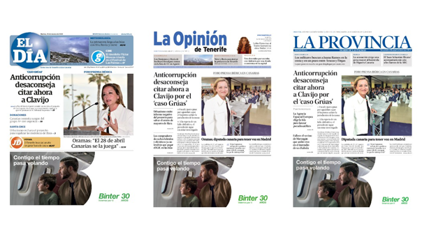 Tres portadas casi iguales en tres medios diferentes. 