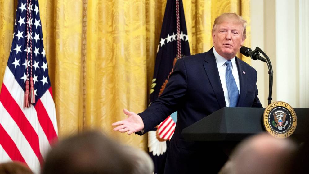 El presidente de EEUU, Donald Trump, en un acto en Washington. (REUTERS)