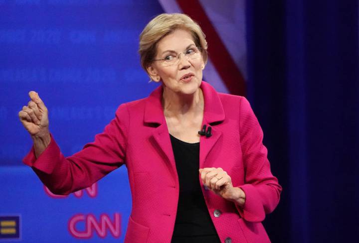 La precandidata presidencial Elizabeth Warren, en un foro organizado por CNN. (AFP)