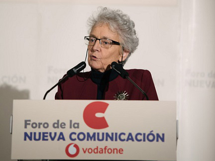 Soledad Gallego-Díaz, durante su intervención en el Foro de la Nueva Comunicación. (ELENA HIDALGO / APM)