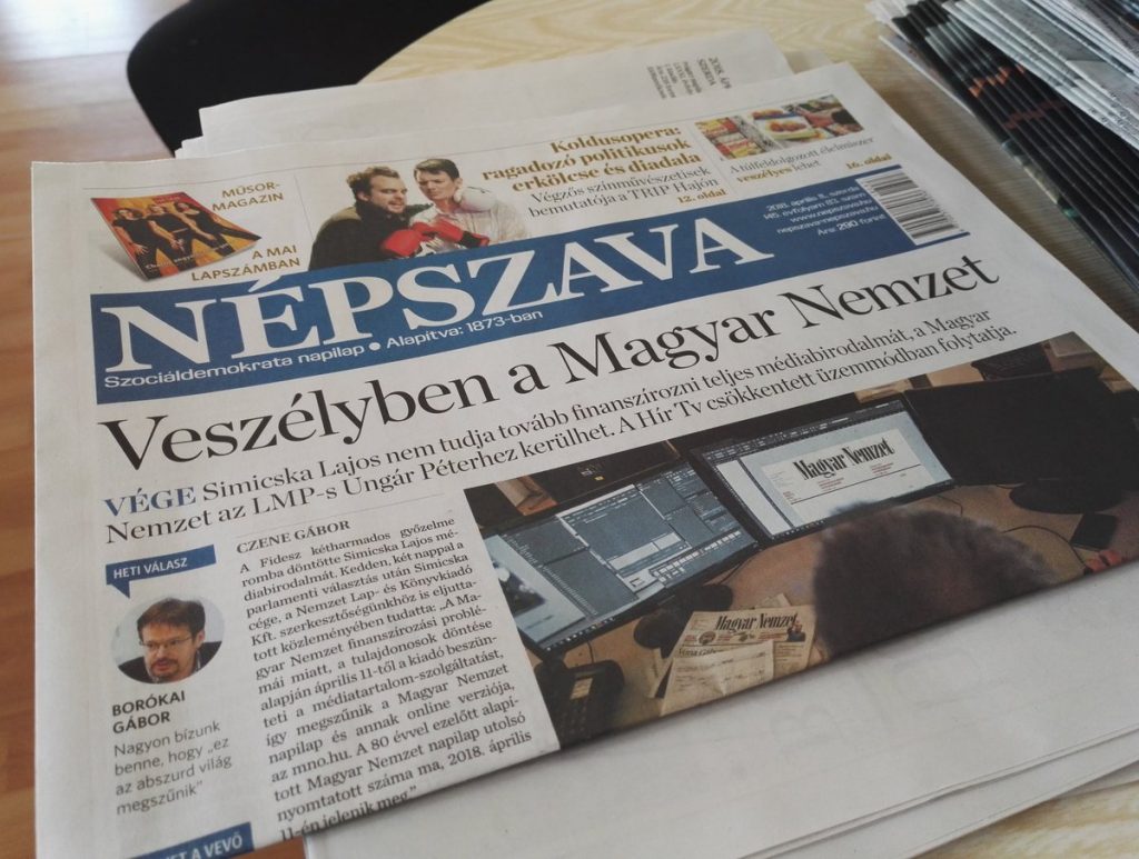 Ejemplar de 'Népszava'.