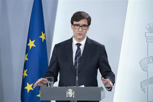 El ministro Salvador Illa en una comparecencia. (LA MONCLOA)