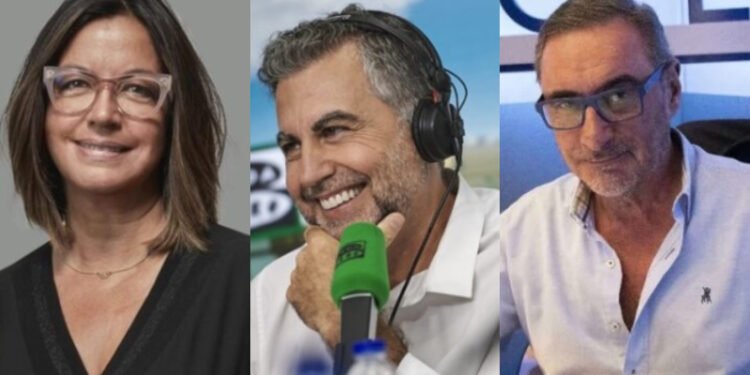 Àngels Barceló, Carlos Alsina y Carlos Herrera.