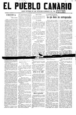 Portada de El Pueblo Canario. (JABLE-ULPGC)