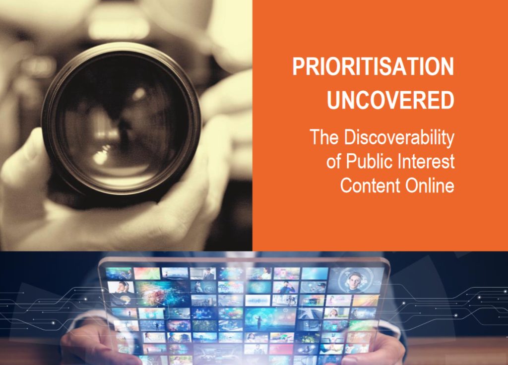Portada del informe sobre la priorización de contenidos online.