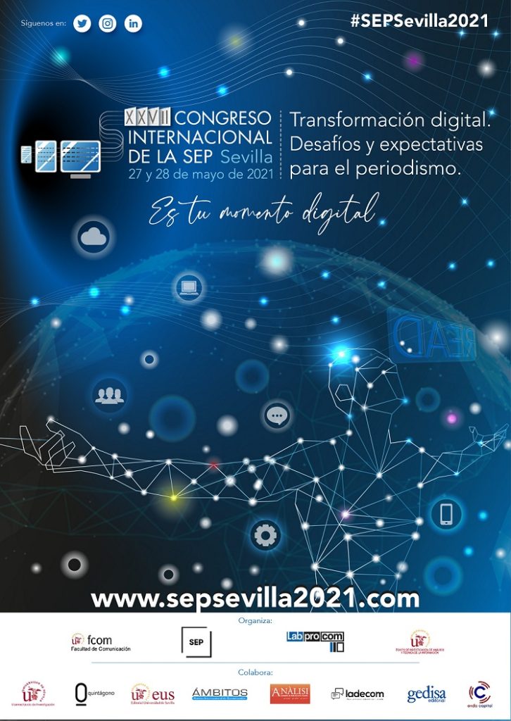 Cartel del XXVII Congreso Internacional de la Sociedad Española de Periodística. (APM)