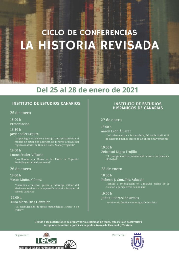 Cartel del ciclo de conferencias del IEHC.