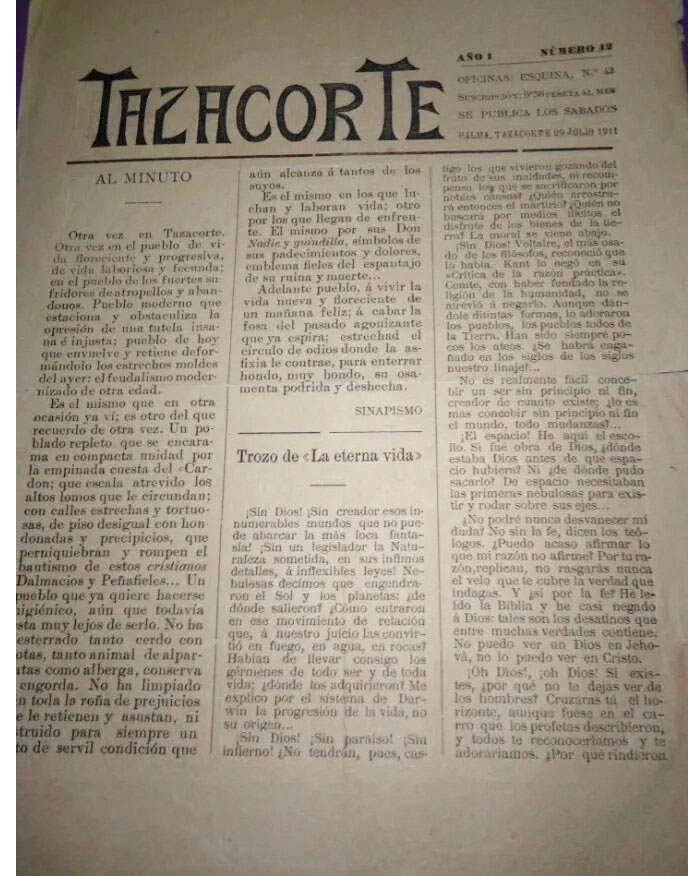 Portada de Tazacorte. (Todocolección.net)