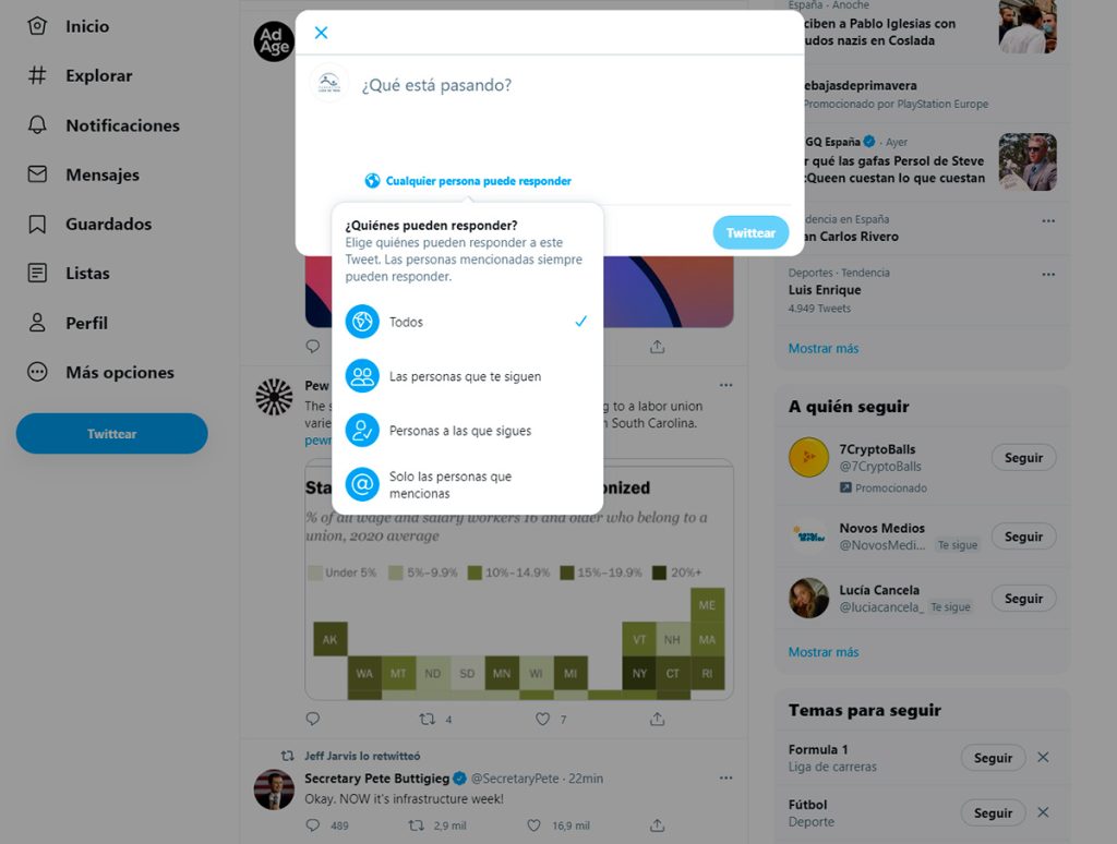 Las nuevas funcionalidades de Twitter están orientadas a disponer de mayor control sobre las conversaciones.
