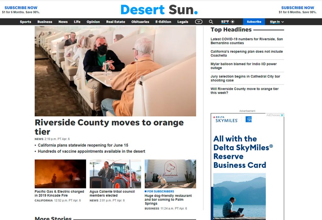 The Desert Sun hizo una prueba y se centró en lo local en su sección de opinión durante un mes. (LP)