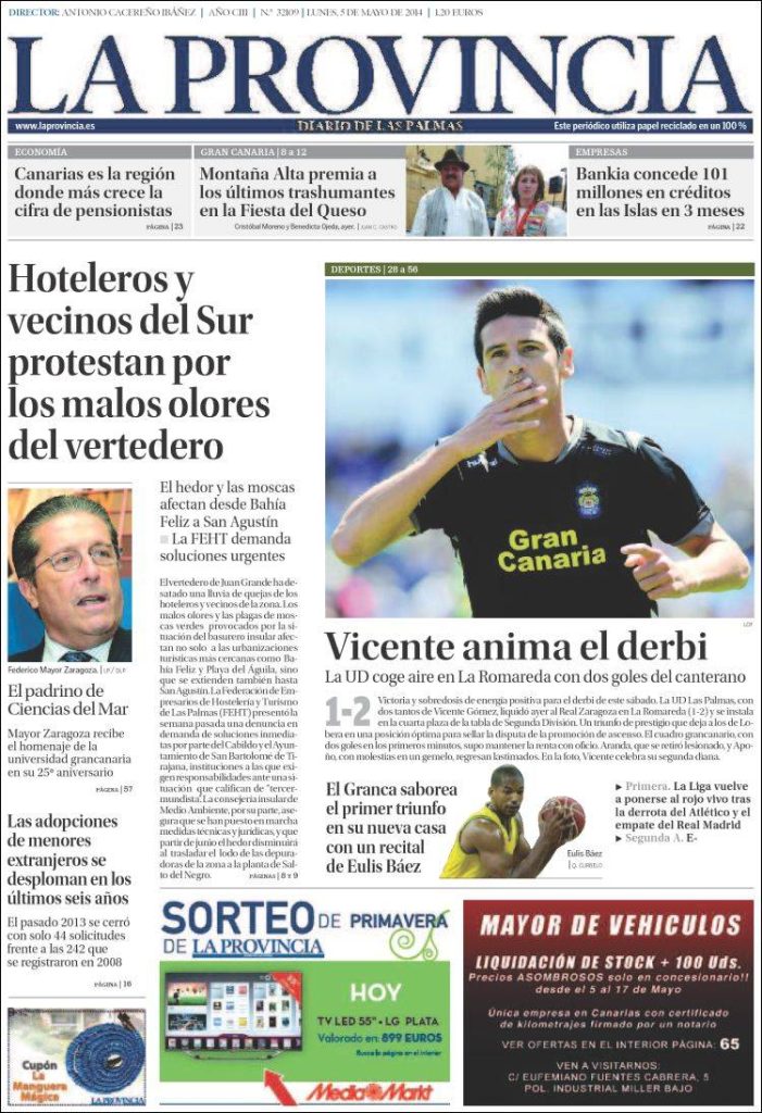 Portada de La Provincia. (Kiosco.net)