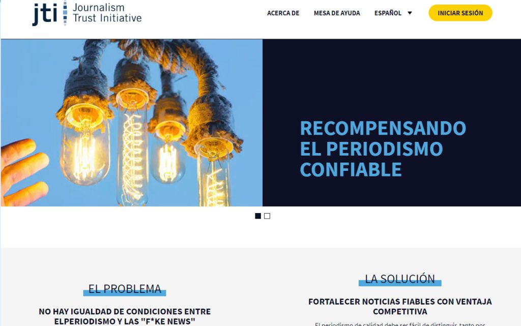 Portada de Journalism Trust Initiative. (WEB)