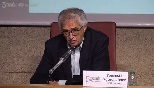 Nemesio Rodríguez durante su intervención en la sesión plenaria que ha podido seguirse en directo por streaming. (FAPE)