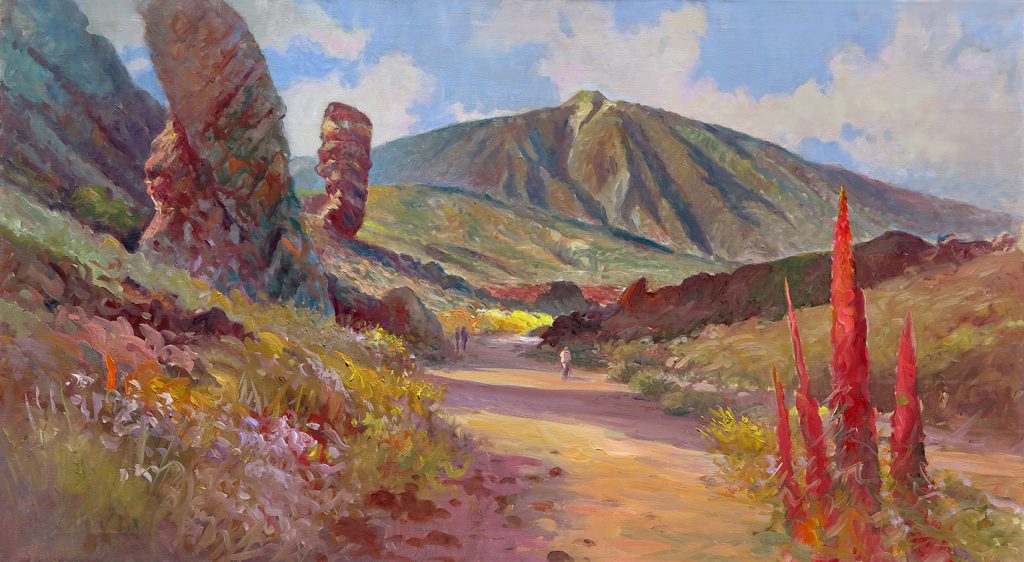 "El camino", una de las obras de Mohamed Osman expuesta en el Liceo de Taoro de La Orotava.