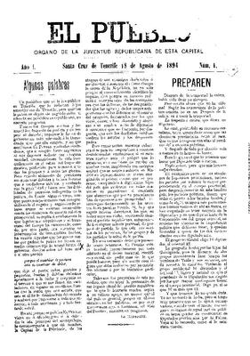 Portada de El Pueblo. (www.jable.ulpgc.es)