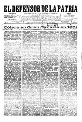 Portada de El Defensor de la Patria. (www.jable.ulpgc.es)