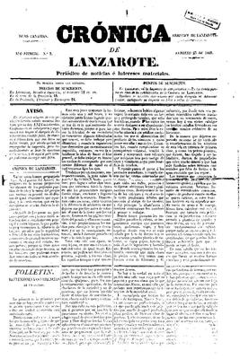 Portada de Crónica de Lanzarote. (www.sable.ulpgc.es)