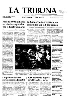 Portada de La Tribuna de Canarias. (www.jable.ulpgc.es)