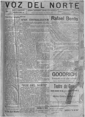 Portada de Voz del Norte.(www.jable.ulpgc.es)