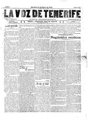 Portada de La Voz de Tenerife. (www.jable.ulpgc.es)