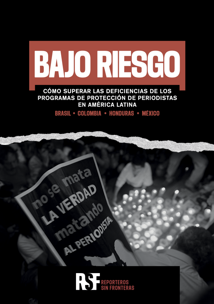 Portada del Informe de RSF sobre riesgo periodistas. (APM)