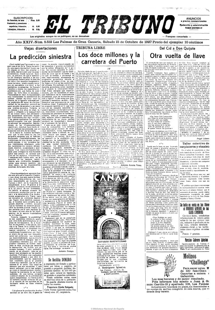 Portada de El Tribuno. (Tecnodoc)