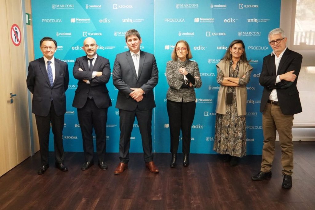 Participantes en ‘El Futuro de los Medios’ (Cardó, Núñez, Miró, Azpiazu, Blanco y Moreno). (UNIR)
