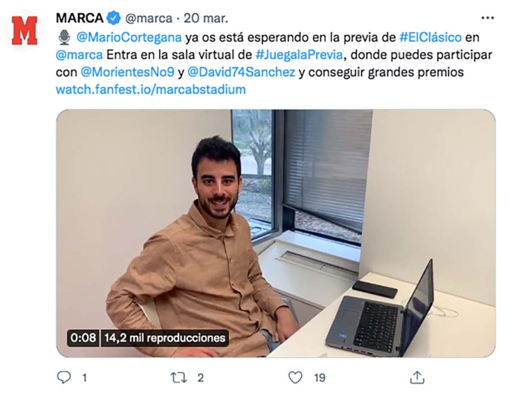 Una imagen de la previa del clásico de Marca en Twitter. (LABORATORIO DE PERIODISMO)