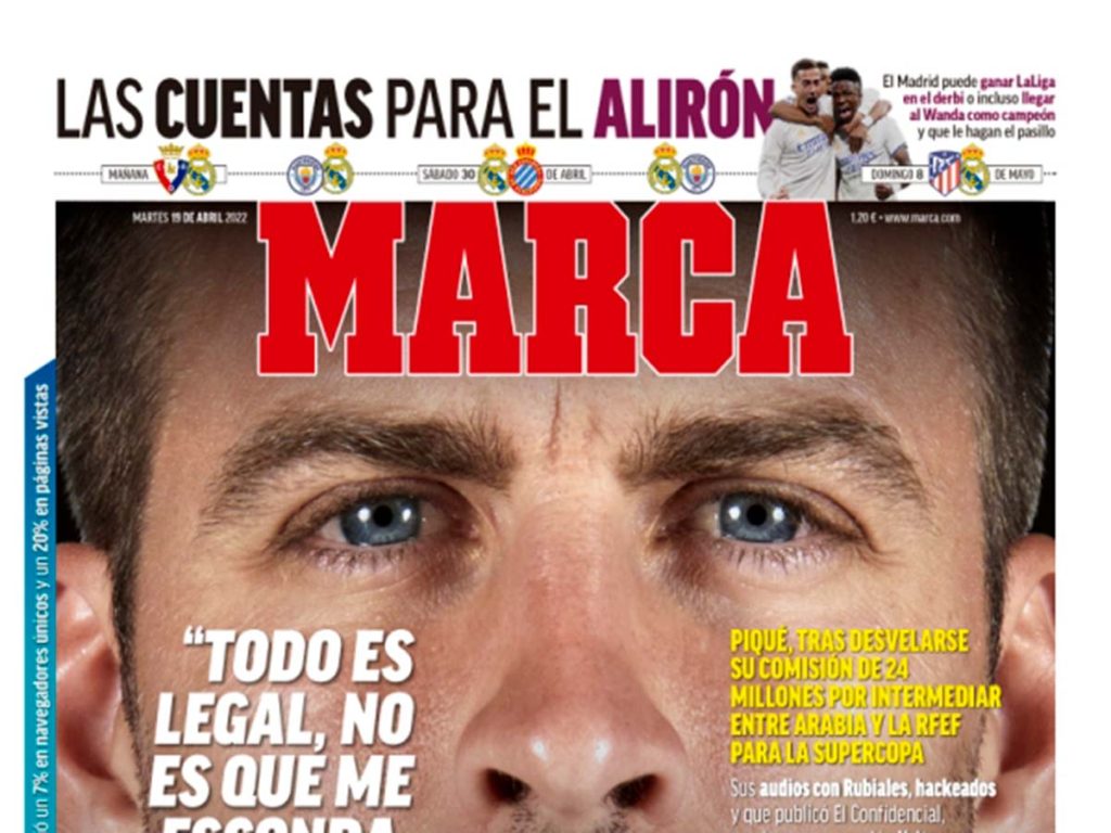 Portada del diario Marca. (LP)