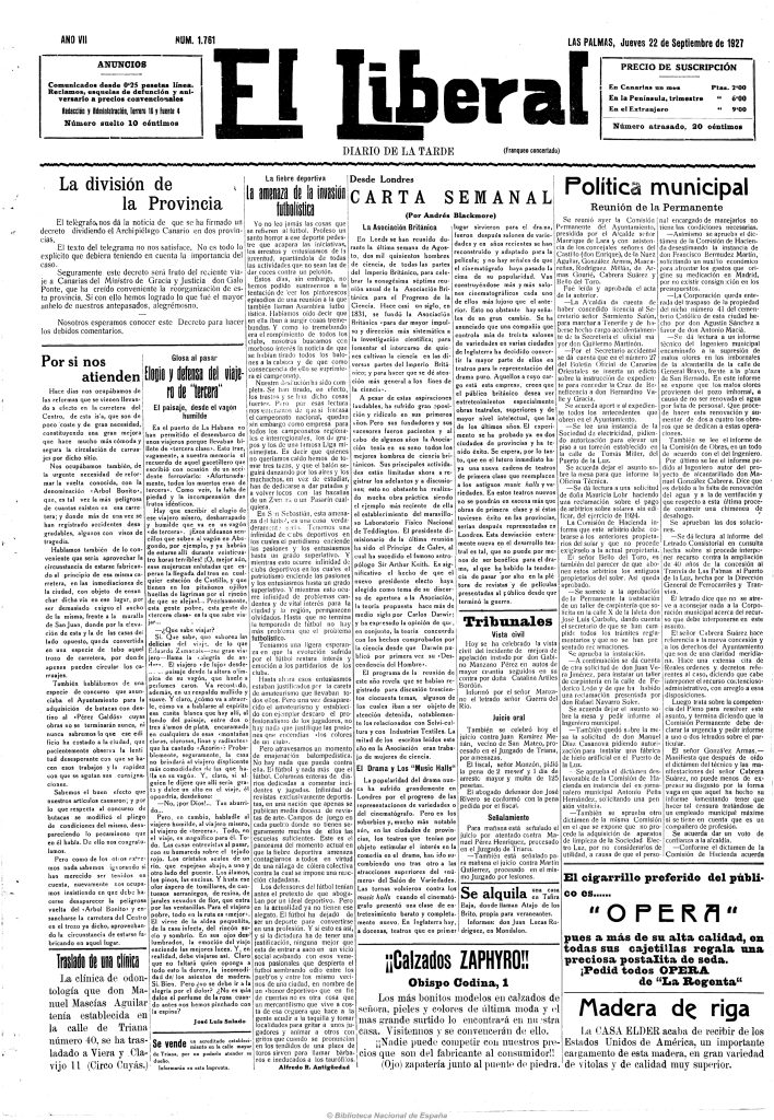 Portada de El Liberal. (Tecnodoc)