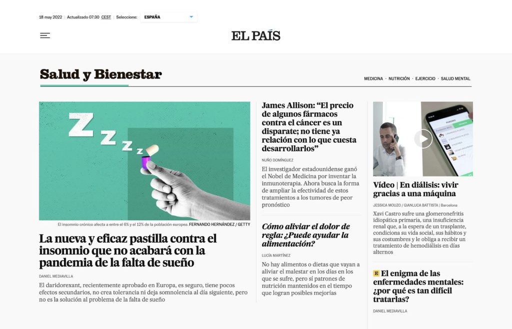 Una imagen de la portadilla de EL PAÍS Salud y Bienestar. (EL PAÍS)