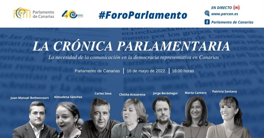 Cartel de los participantes en el Foro Parlamentario. (PARLAMENTO DE CANARIAS)