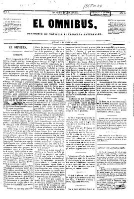 Portada de El Omnibús. (www.jable.ulpgc.es)