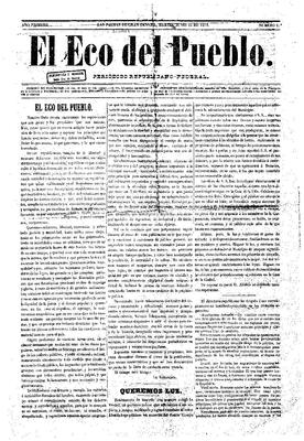 Portada de El Eco del Pueblo. (www.sable.ulpgc.es)