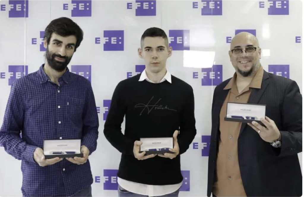 Los tres premiados de la edición anterior. (EFE)