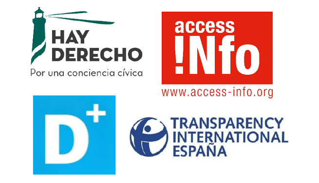 Logotipos de Hay Derecho, Más Democracia, Access Info y Transparencia internacional España. (APM)