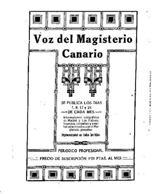 Portada de Voz del Magisterio Canario. (www.jable.ulpgc.es)