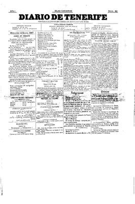 Portada de Diario de Tenerife. (Biblioteca de la ULL)