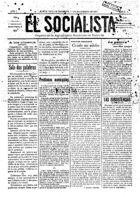 Portada de El Socialista. (www.jable.ulpgc.es)