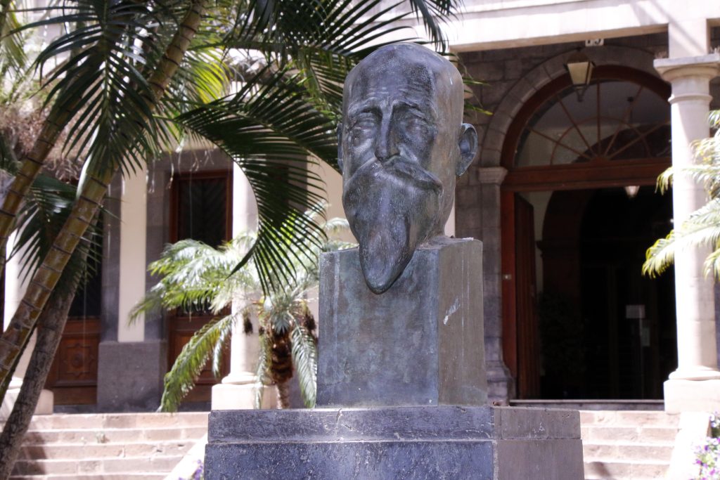 Busto de Patricio Estévanez en la santacrucera Plaza de San Francisco. (JLR / ACAN)