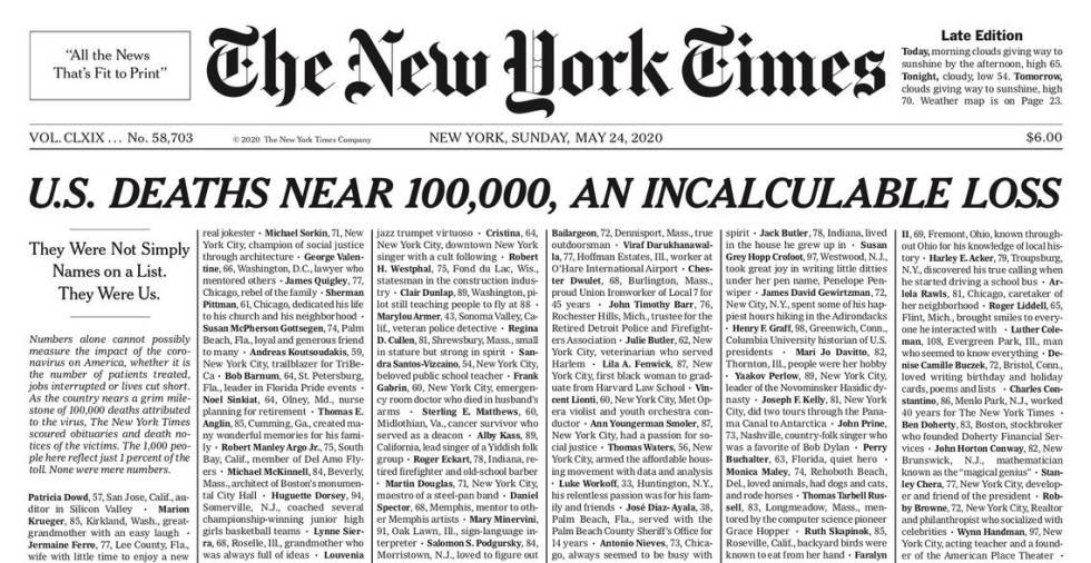 Portada del New York Times.