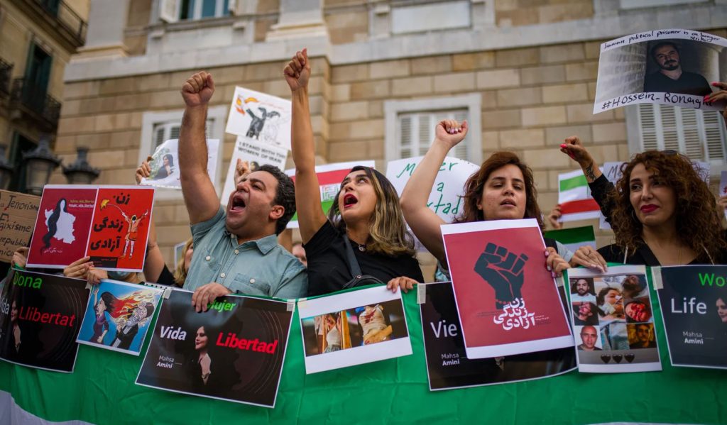 Protestas en Madrid por la represión en Irán. (EUROPA PRESS)