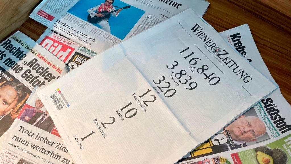Un ejemplar del último número impreso del ‘Wiener Zeitung’.
