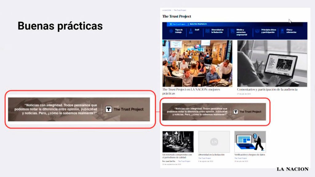 ‘La Nación’ fue el primer medio de Argentina en formar parte del consorcio internacional The Trust Project, lo que le permitió tener indicadores digitales de confianza.