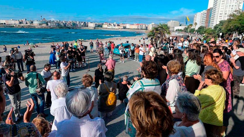 Concentración en memoria de Samuel Luiz en el segundo aniversario de su asesinato. 