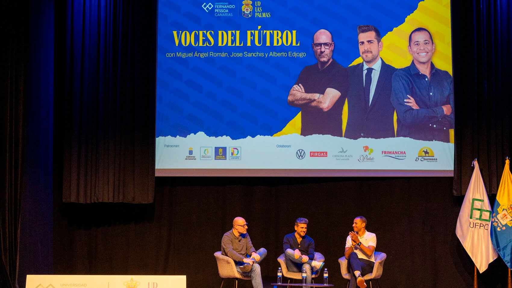 Miguel Ángel Román, José Sanchís y Alberto Edjogo
