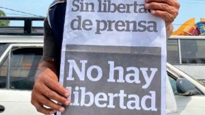 Una protesta por la libertad de prensa en Nicaragua.