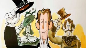 Alfonso Ussía, visto por Mingote.